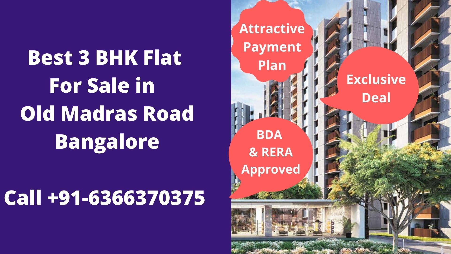Best 3 BHK Flats For Sale In Old Madras Road Bangalore