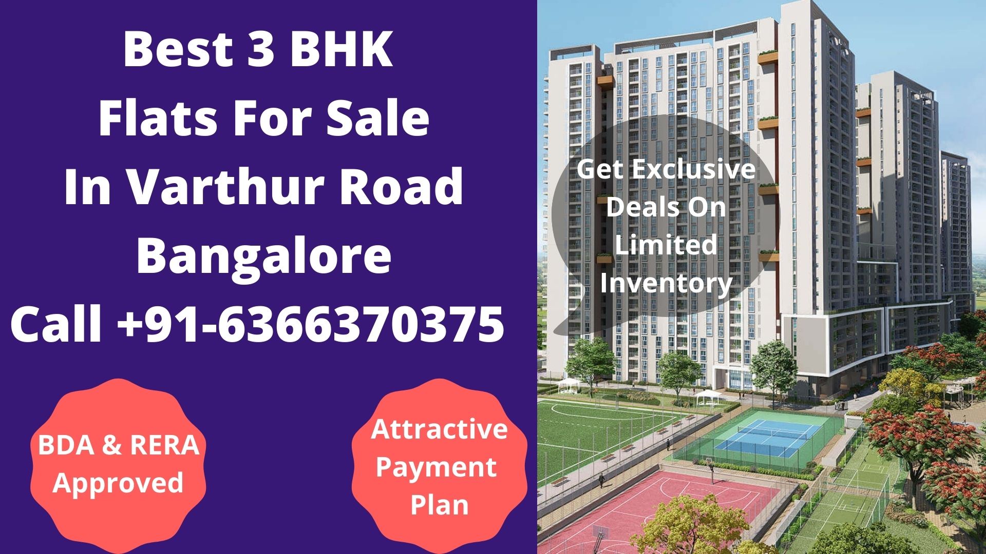 Best 3 BHK Flats For Sale In Varthur Road Bangalore Price, Review