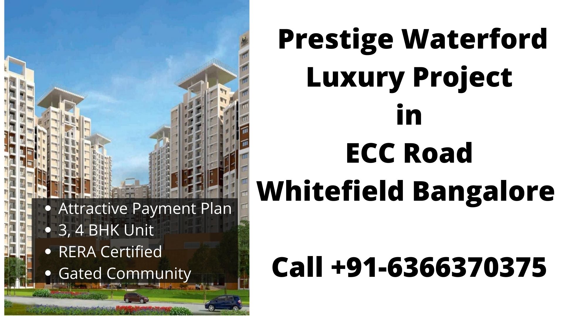 Prestige Waterford Luxury Project ECC Road Whitefield Bangalore