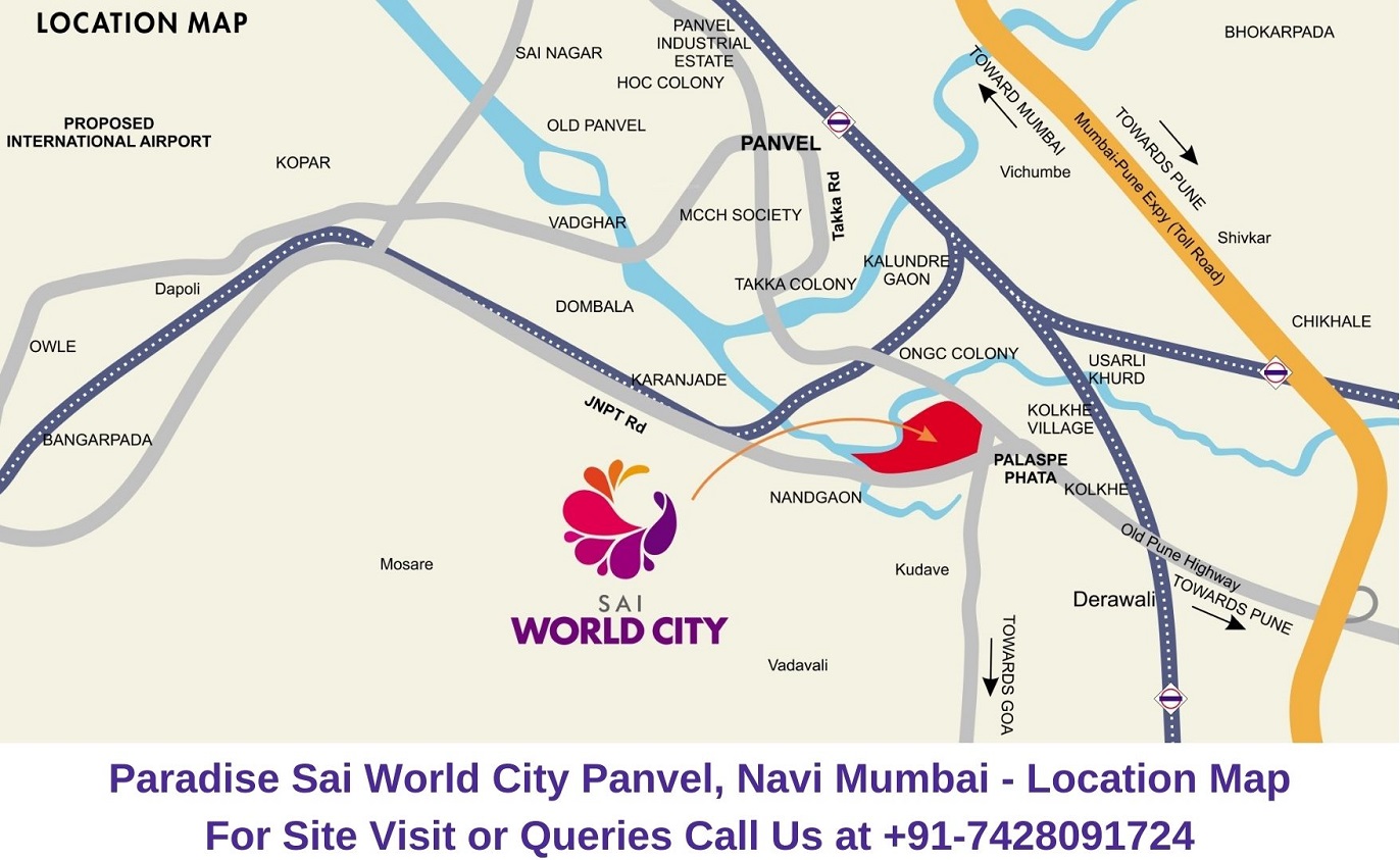 Paradise Sai World City Panvel, Navi Mumbai Location Map Regrob