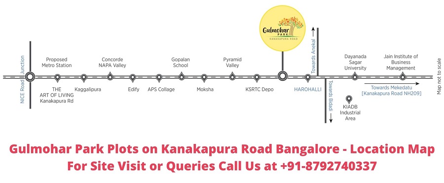 Gulmohar Park Plots on Kanakapura Road Bangalore Location Map