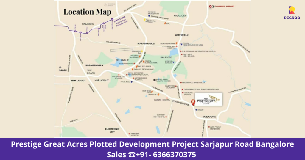 prestige great acres plots sarjapur road bangalore Location map