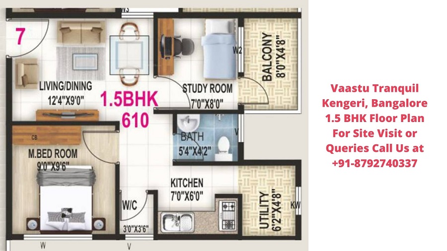 Vaastu Tranquil Kengeri, Bangalore 1.5 BHK Floor Plan