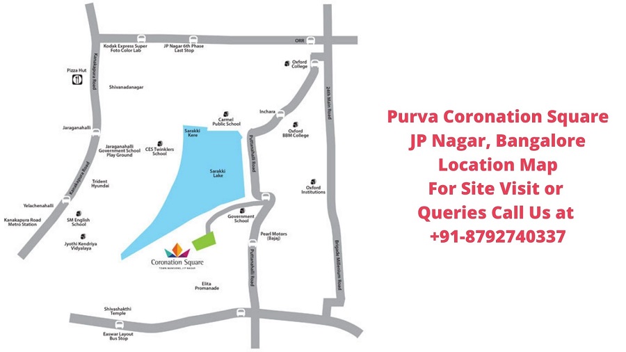 Purva Coronation Square JP Nagar, Bangalore Location Map