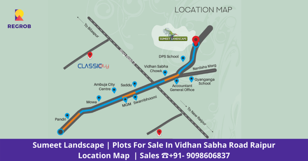sumeet landscape vidhan sabha road raipur location map