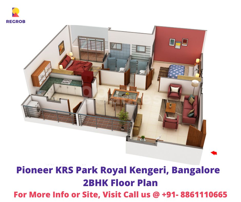 Pioneer KRS Park Royal 2 BHK Floor Plan