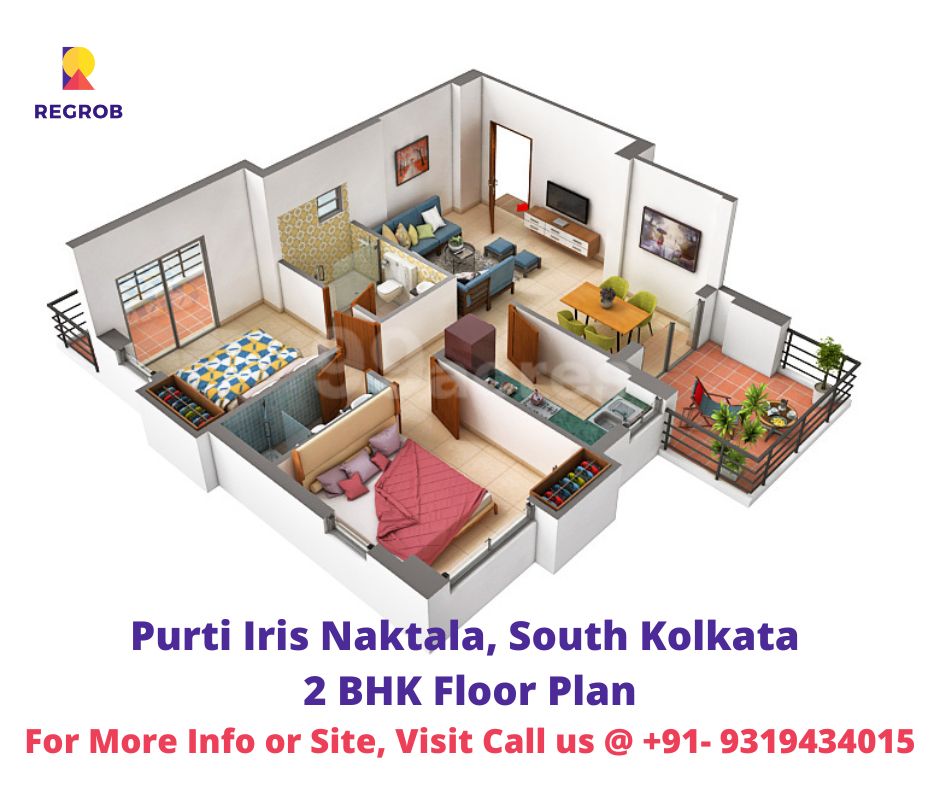 Purti iris 2 BHK Floor Plan