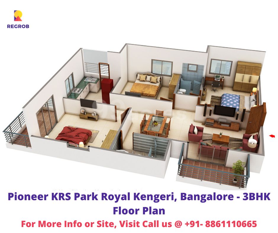 Pioneer KRS Park Royal 3 BHK Floor Plan