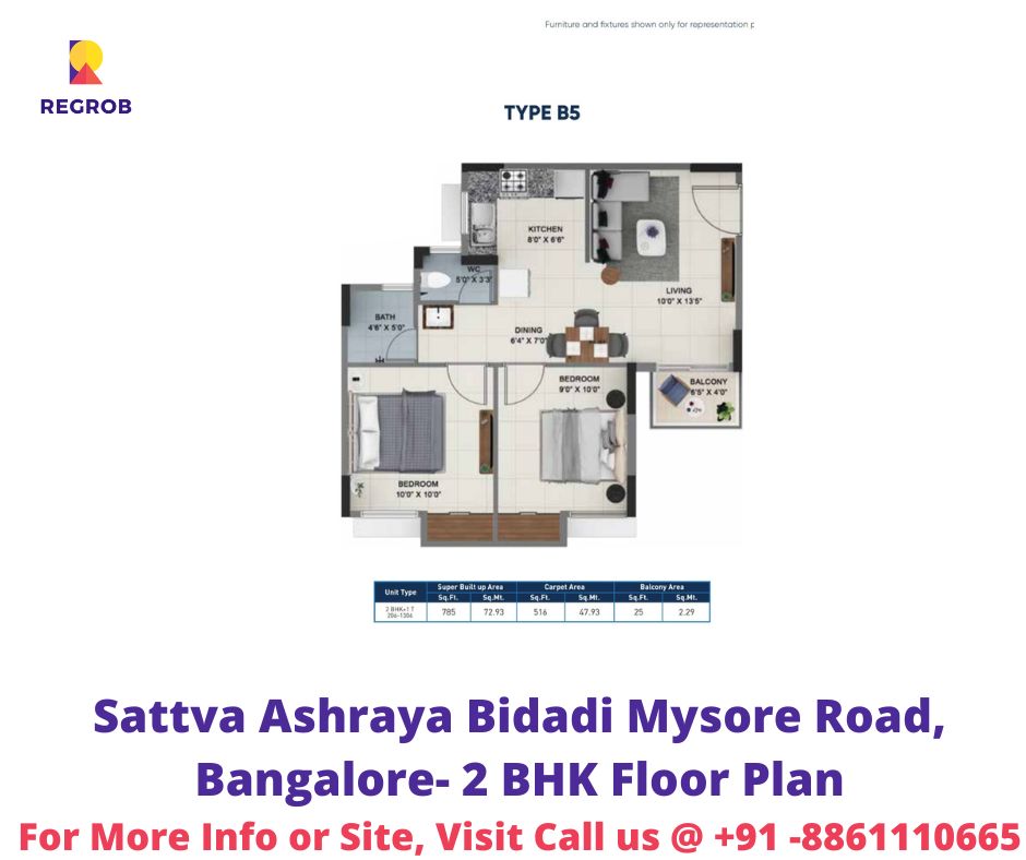 2 BHK Floor Plan Sattva Ashraya 