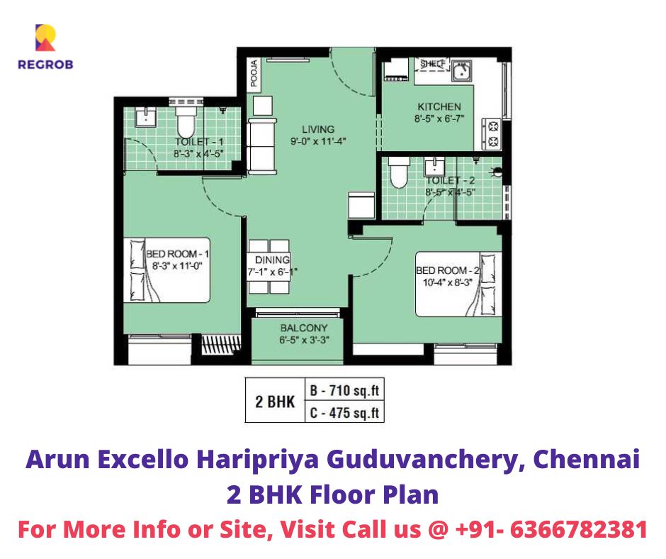 2 BHK Floor Plan