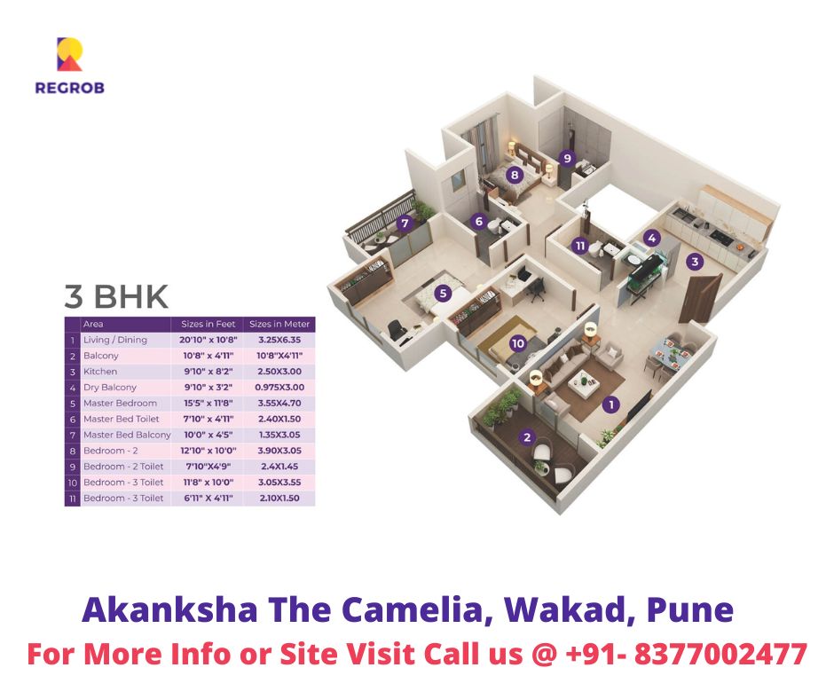 3 BHK Floor Plan