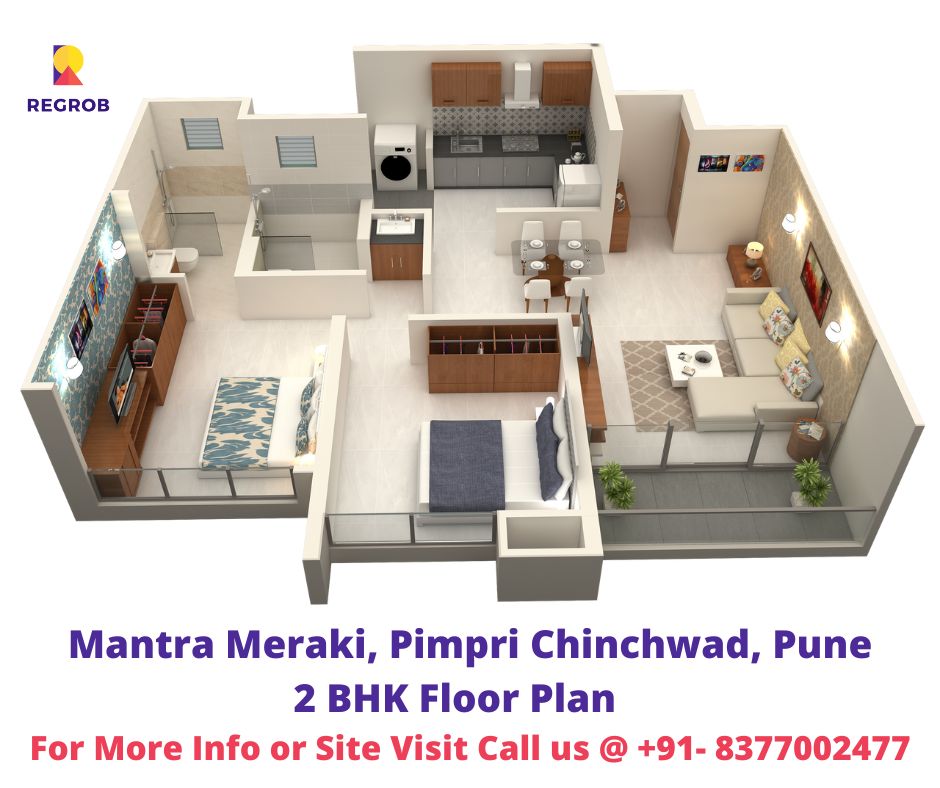 Mantra Meraki 2 BHK Floor Plan