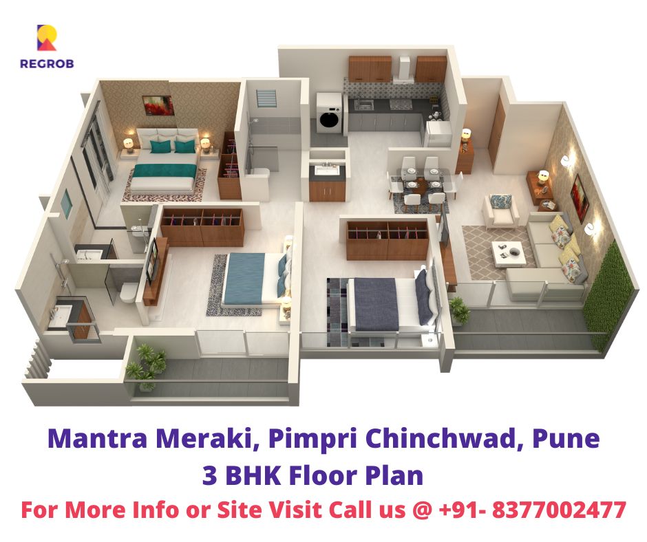 3 BHK Floor Plan